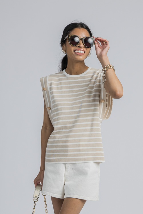 Button Detail Stripe Top, Tp/Wh - 4K7A1691 crop above knees.jpg